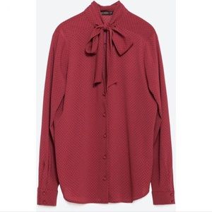 Zara Tie Neck Blouse